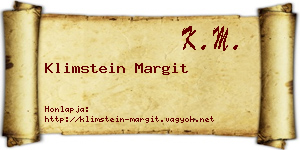 Klimstein Margit névjegykártya